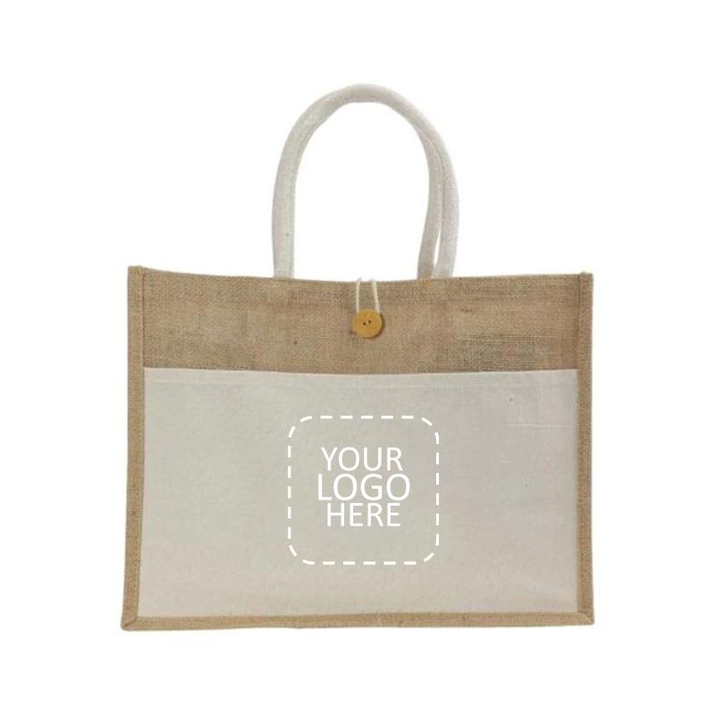 Jute Bags With 8 OZ Canvas Sides And Cotton Padded Handles